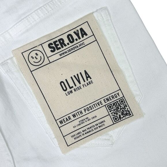 SER.O.YA Olivia Mid-Rise Flare Jeans - Size W26 L35 - White #153 - Picture 8 of 9